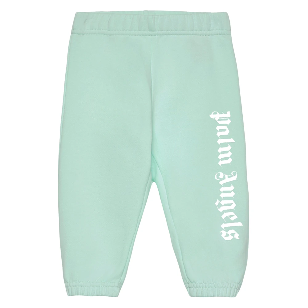 Palm Angels Boys Green Sweatpants, 3 Y, Overlogo Joggers