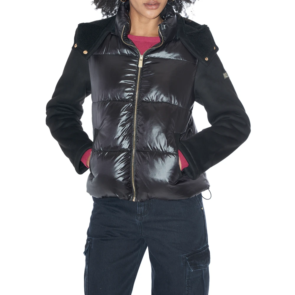 YES ZEE Zwarte Hooded Jacket voor vrouwen Black Dames