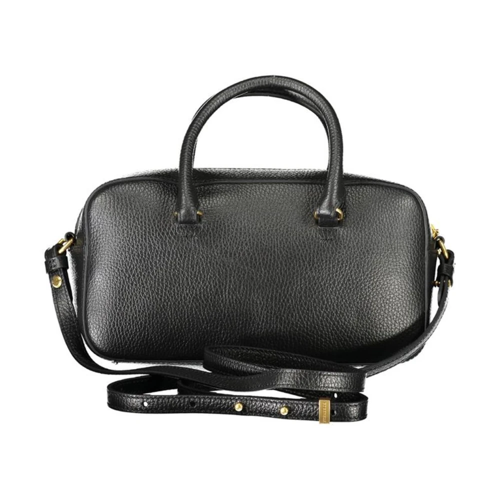 Coccinelle Zwarte leren handtas met meerdere zakken Black Dames