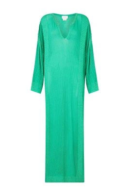Levande V-ringad Stickad Kaftan