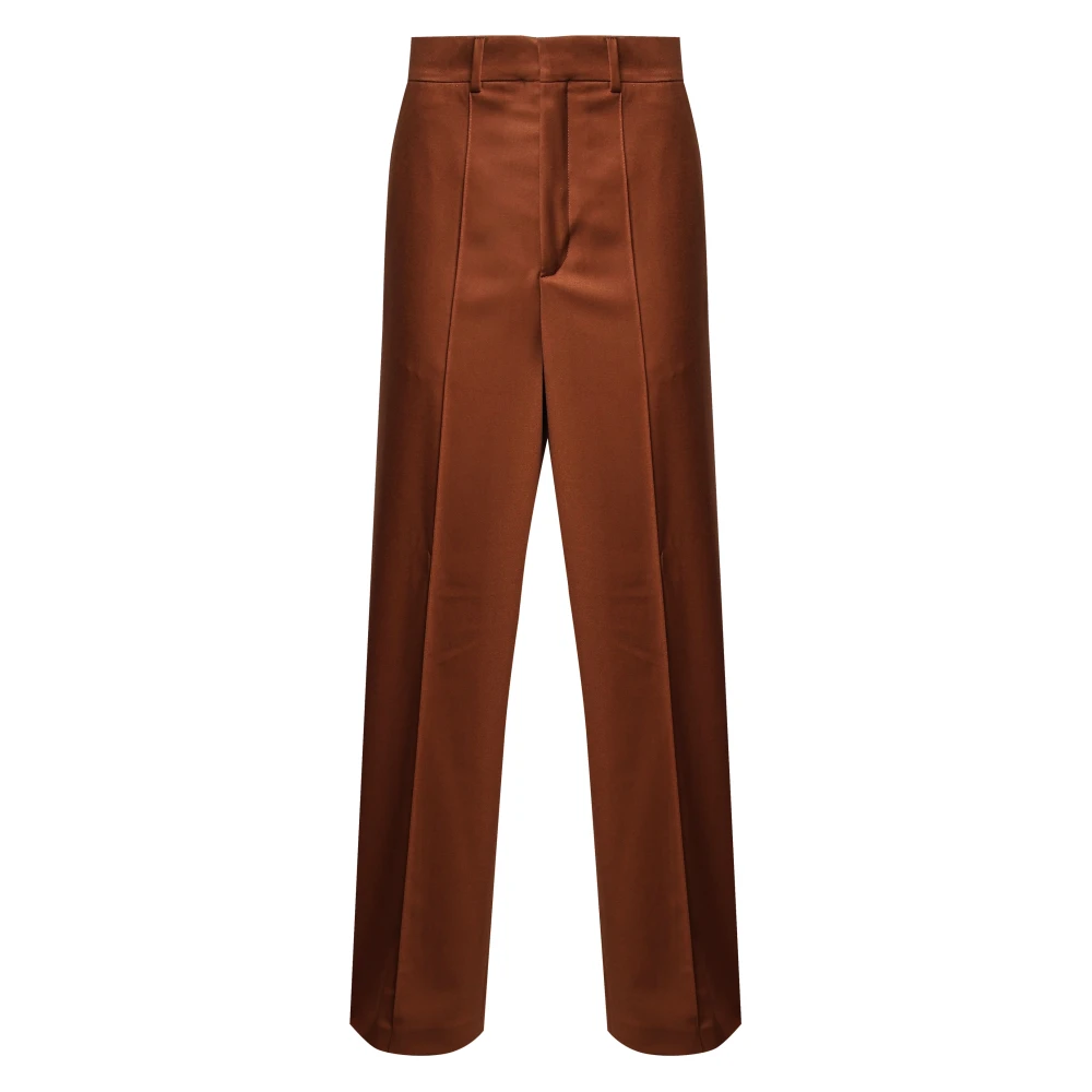 Nineminutes Bruine Flared Suède Broek Brown Dames