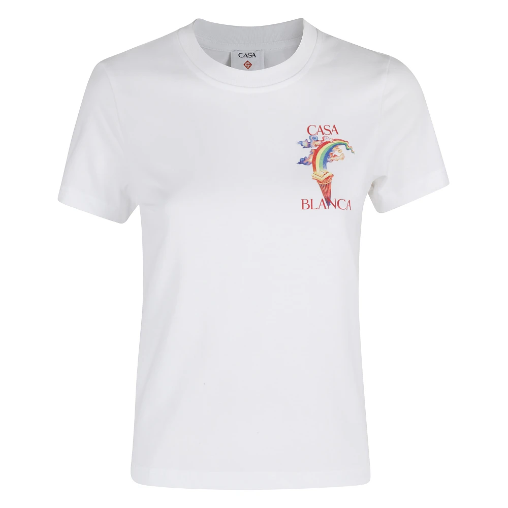 Casablanca Diamanten Kolom T-shirt White Dames