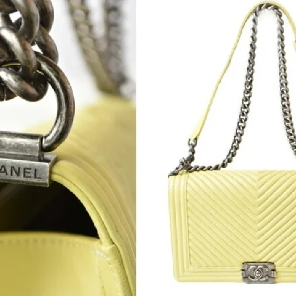 Chanel Vintage Pre-owned Fabric chanel-bags Yellow Dames