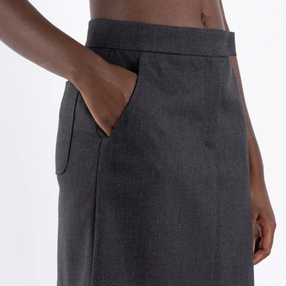 Max Mara Korte Grijze Wollen Rok Gray Dames