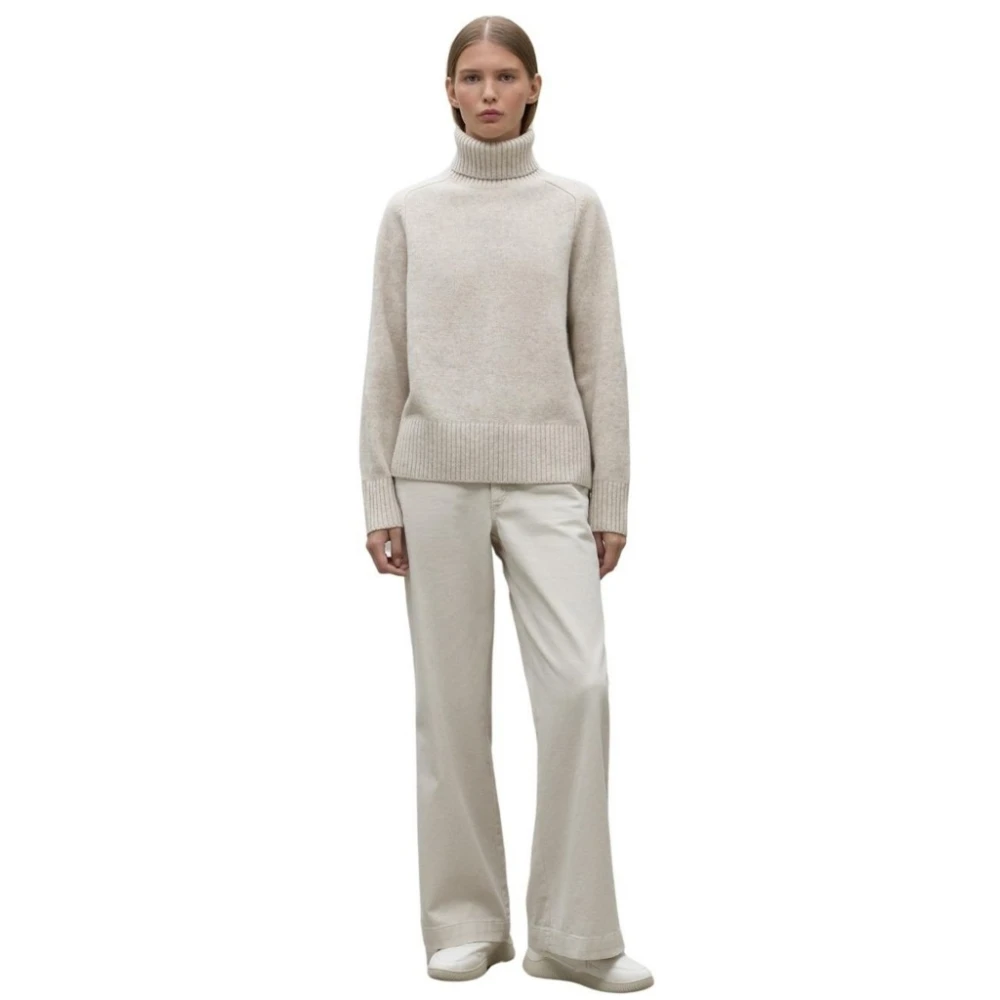 Ecoalf Gebreide Turtleneck Trui Beige Dames