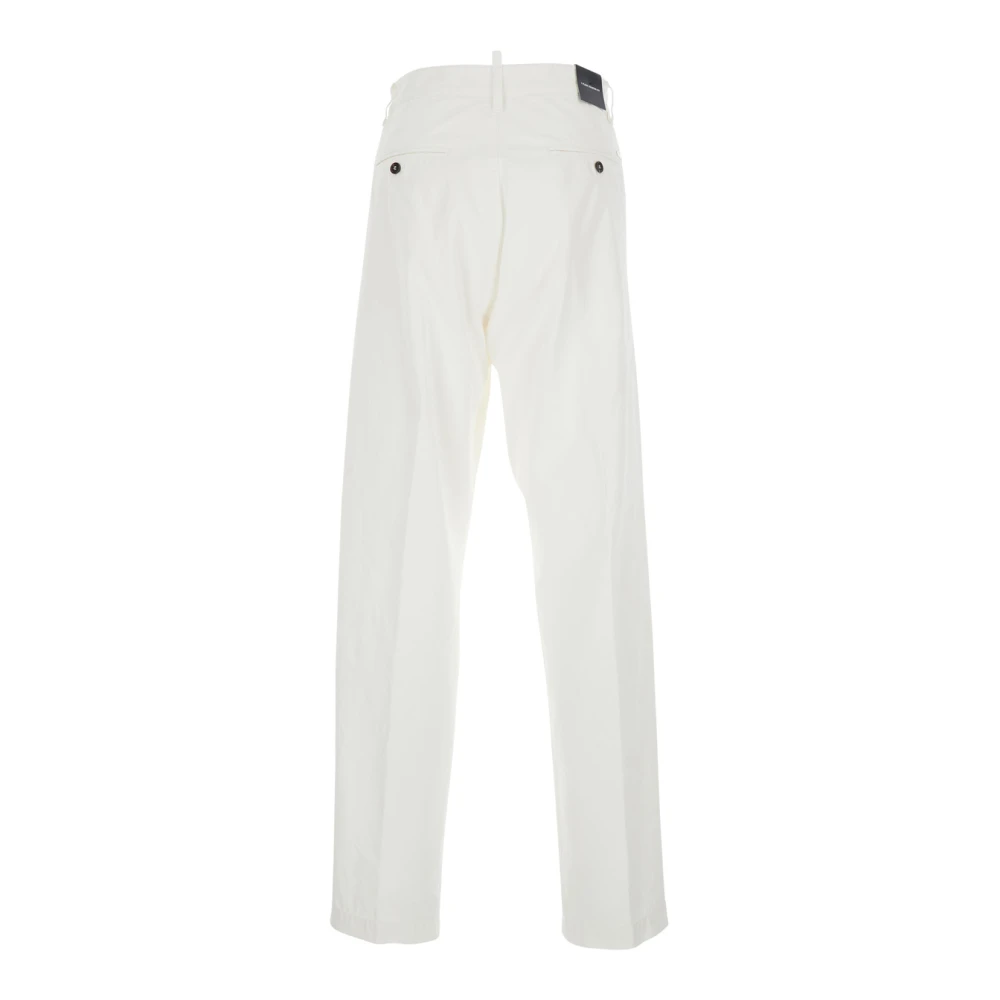 Dsquared2 Witte katoenen vijf-pocket broek met logo White Heren