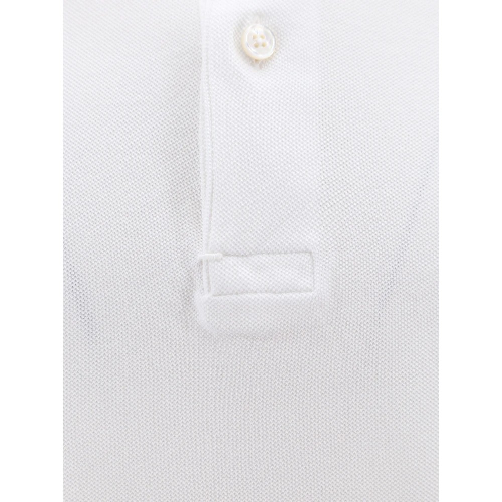 Tom Ford Katoenen Polo Shirt met Logo Borduursel White Heren