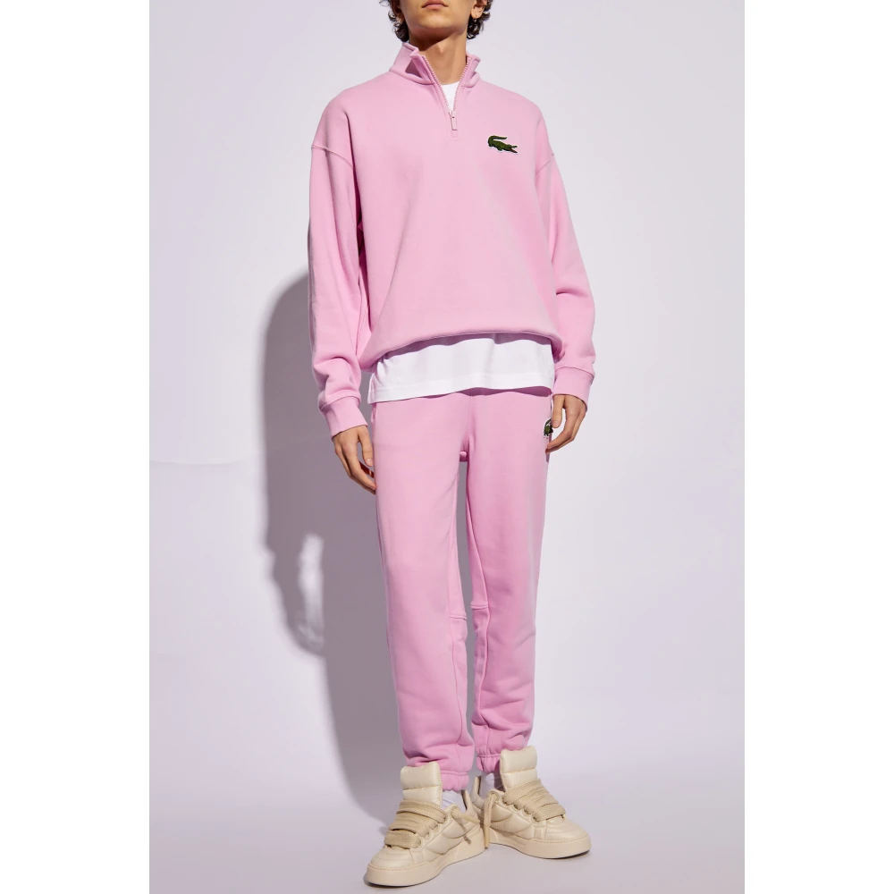 Lacoste Sweatshirt met opstaande kraag Pink Heren