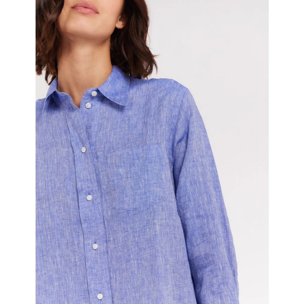 Ines De La Fressange Paris Maureen shirt in blauw linnen Blue Dames