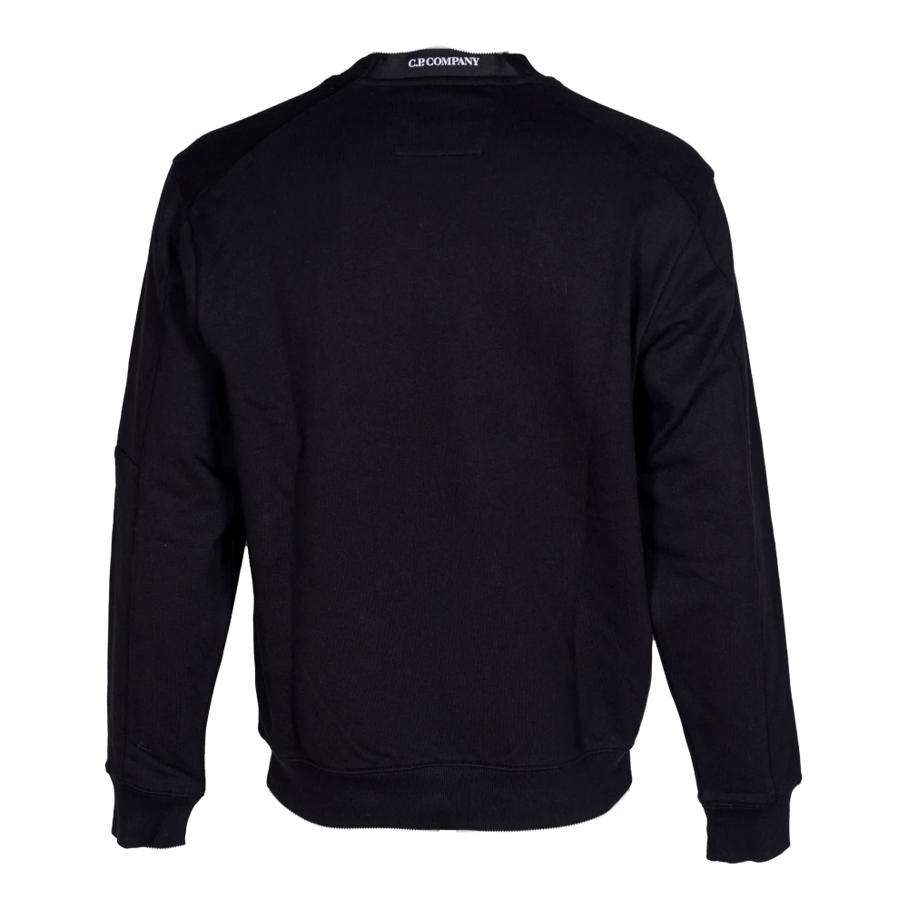 C.P. Company Heren Sweatshirt. Geborduurd logo. Zacht interieur. Black Heren