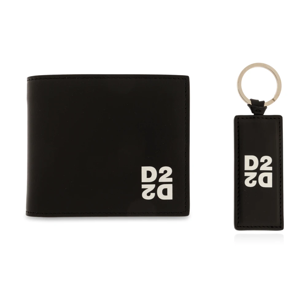 Dsquared2 Black Credit Card Holder And Keyring - Male - Wallets & Cardholders - One Size - Accessories