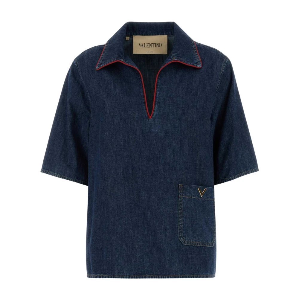 Valentino Garavani , Shirts, Female, Blue, Xs, Denim Blouse