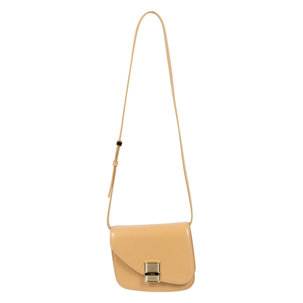 Ferragamo Women's Beige Fiamma Leather Crossbody Bag - Cross Body Bags - One Size - Bags