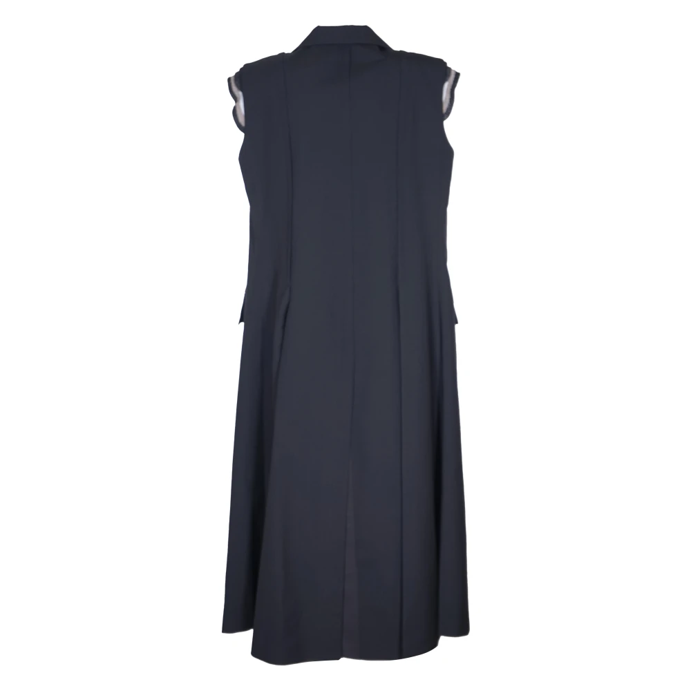 Sacai Zwarte Lange Vest Jurk Black Dames