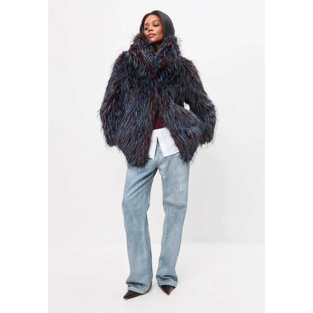 Cesare Gaspari Faux Fur & Shearling Jackets Blue Dames