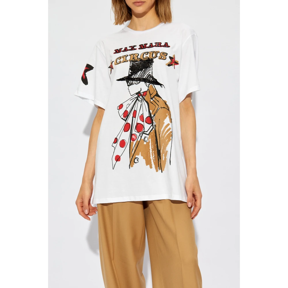 Max Mara T-shirt 'Mara' White Dames