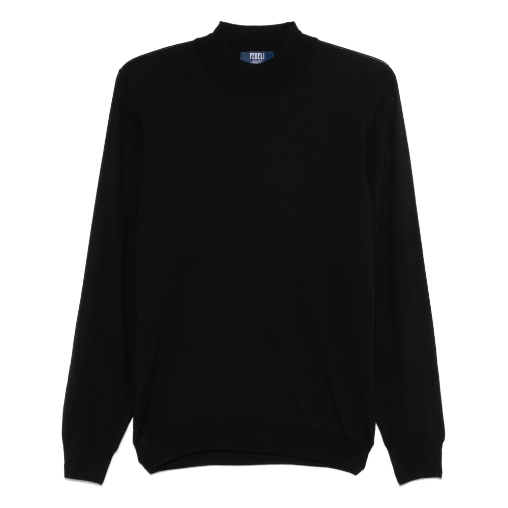 Fedeli Italiaanse wollen knitwear Black Heren