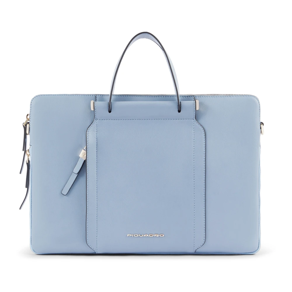 Piquadro Damen Blau Erweiterbare Arbeitstasche Für Laptop 14"