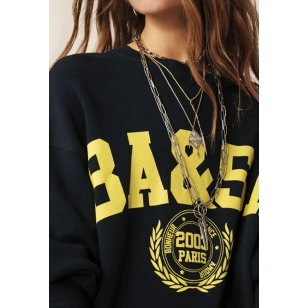 BA&SH Cropped Sweatshirt Benjamin Style Blue Dames