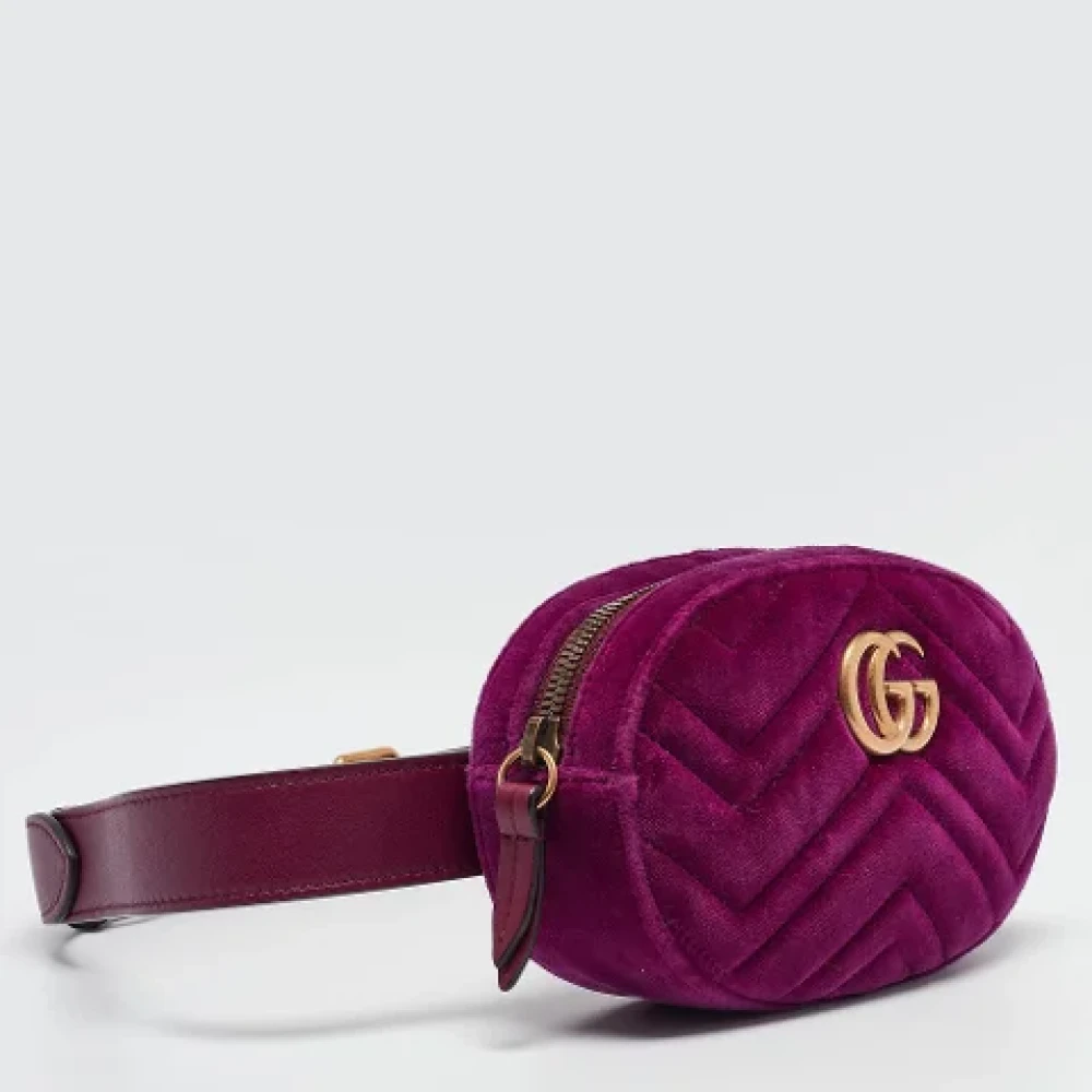 Gucci Vintage Pre-owned Velvet gucci-bags Purple Dames