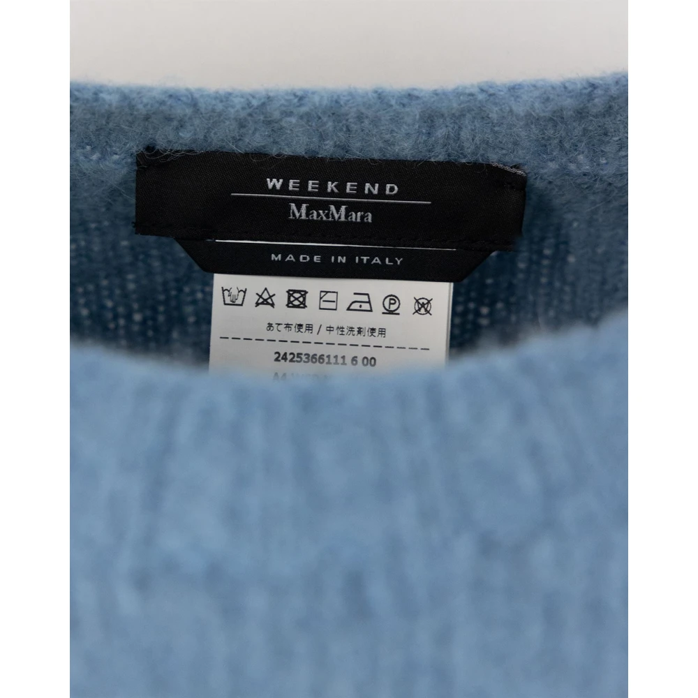 Max Mara Blauwe Raglan Trui Alpaca Mix Blue Dames
