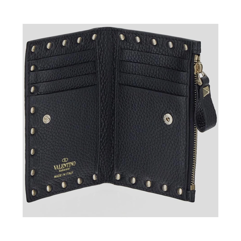Valentino Garavani Leren Logo Portemonnee Black Dames