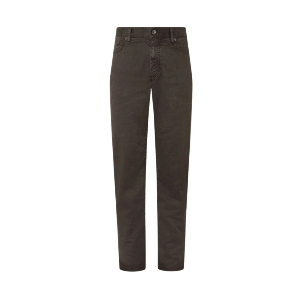 Zegna Gray Slim Fit Jeans, Male, W35, Roccia Jeans