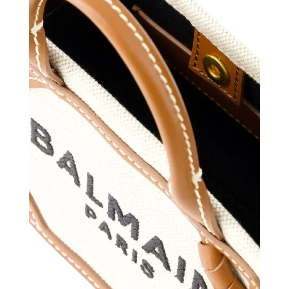 Balmain Pre-owned Canvas shoulder-bags Beige Dames