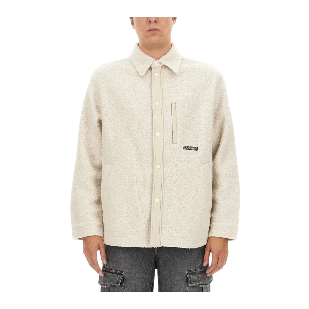 Isabel Marant Men's Beige Teddy Fleece Shirt Jacket