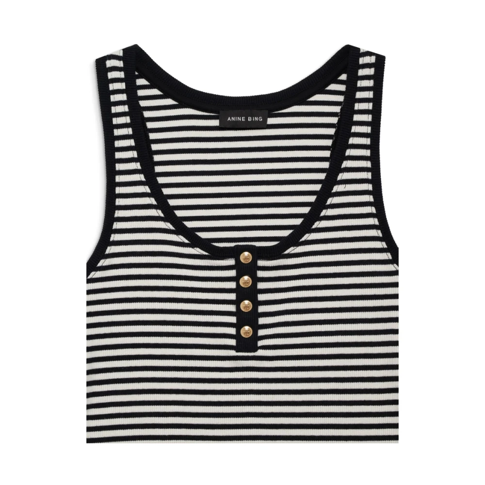 Anine Bing Zwarte Mouwloze Top met Ronde Hals Black Dames