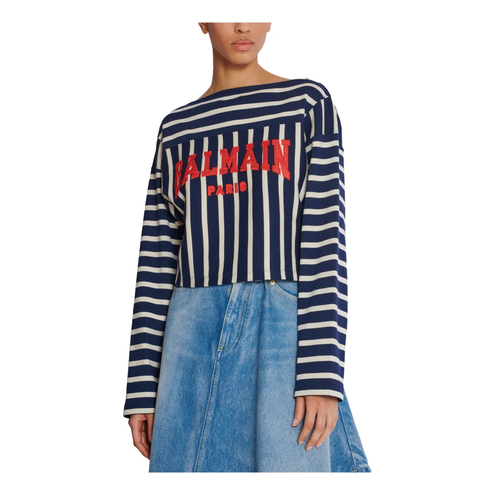 Balmain Gestreepte baseball top Multicolor Dames