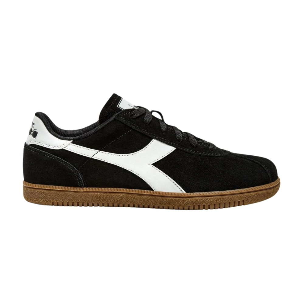Diadora Men's Black Retro Leather Sneaker - Sneakers - 10 Uk - Shoes