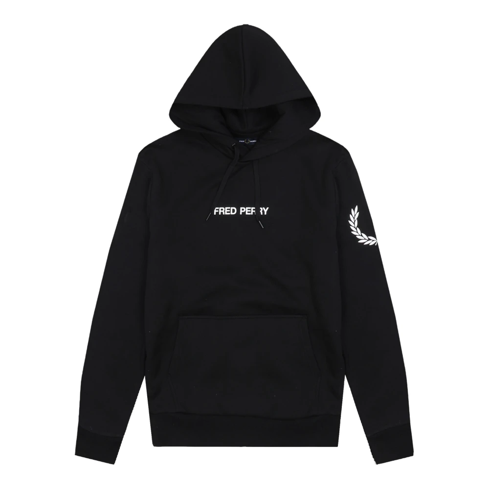 Fred Perry Heren hoodie zwart met capuchon Black Heren