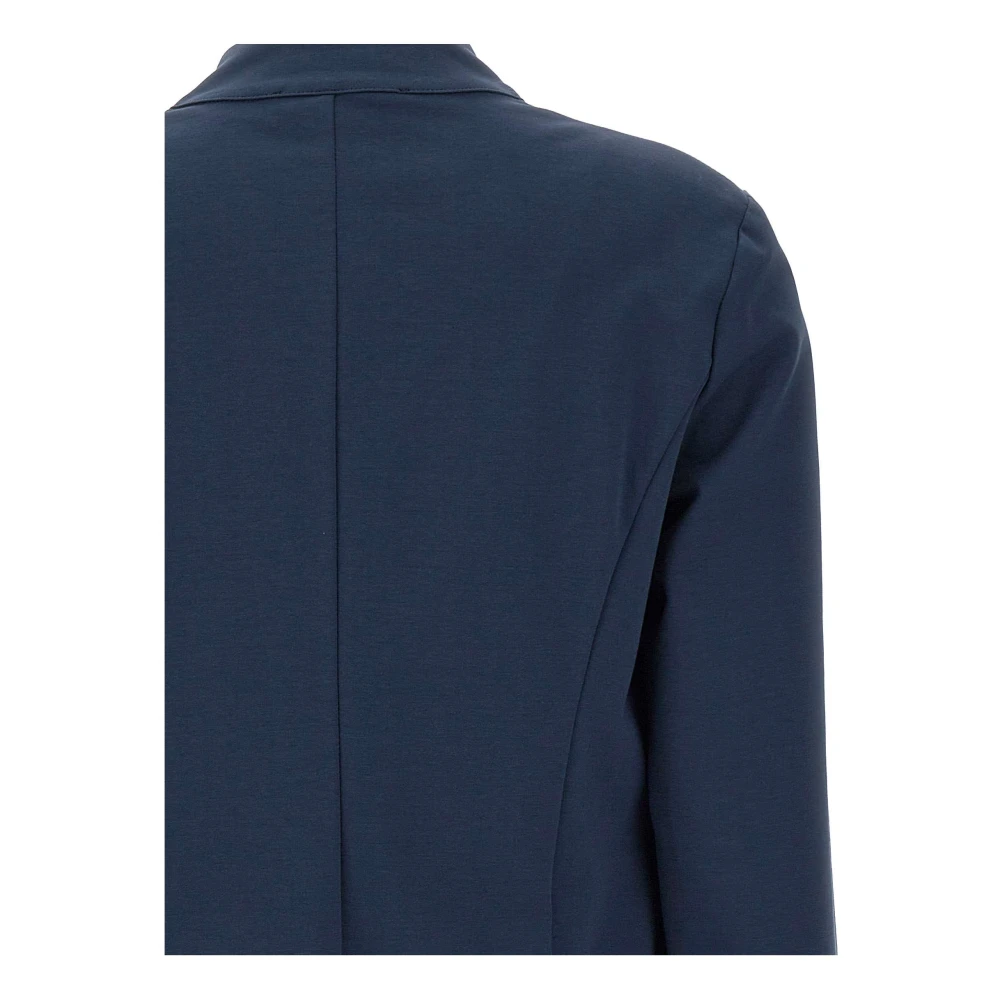 Kaos Blauwe Stretch Blazer met Mock Zakken Blue Dames