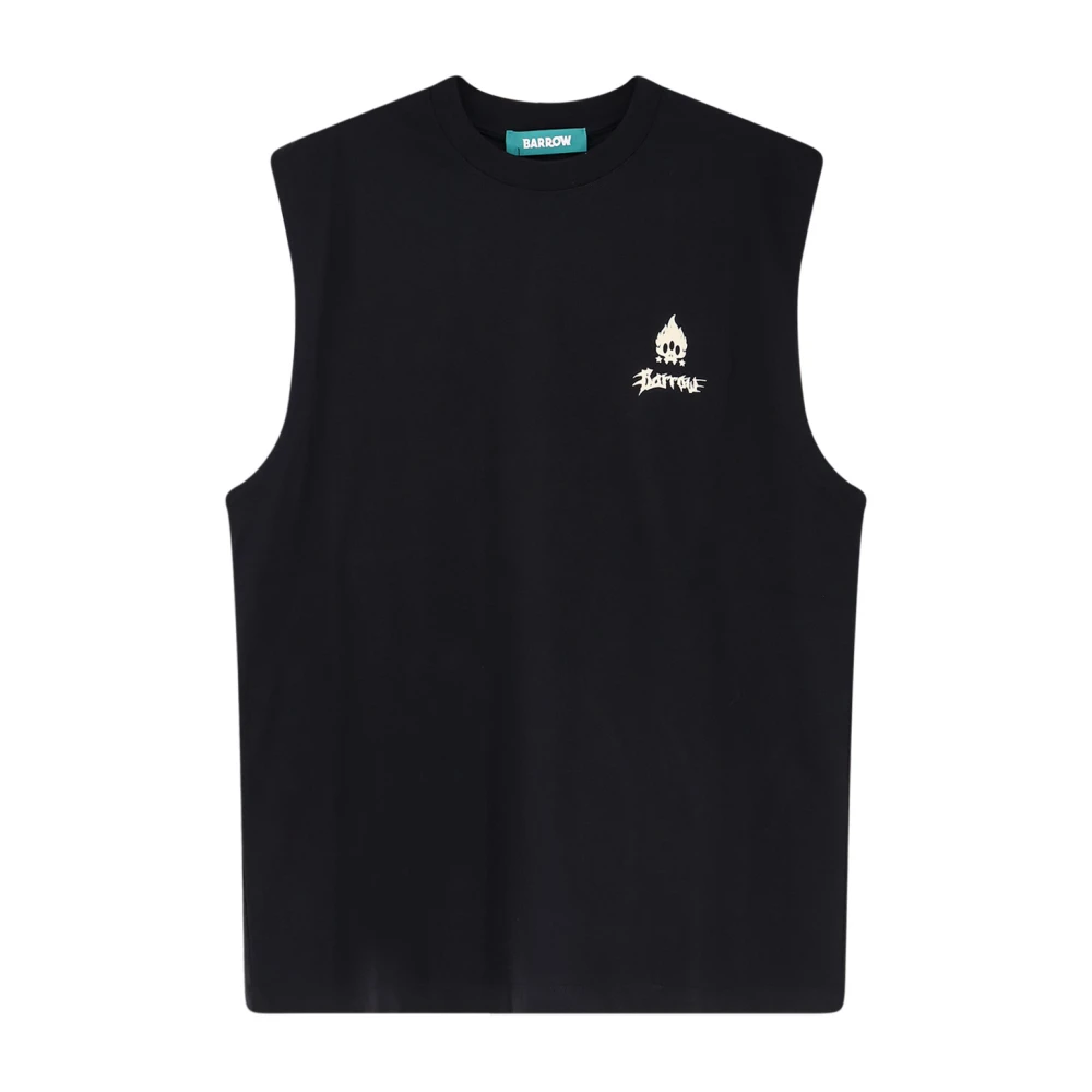 Barrow Men's Black Sleeveless Tops, Xs, Crew-Neck Sleeveless Top