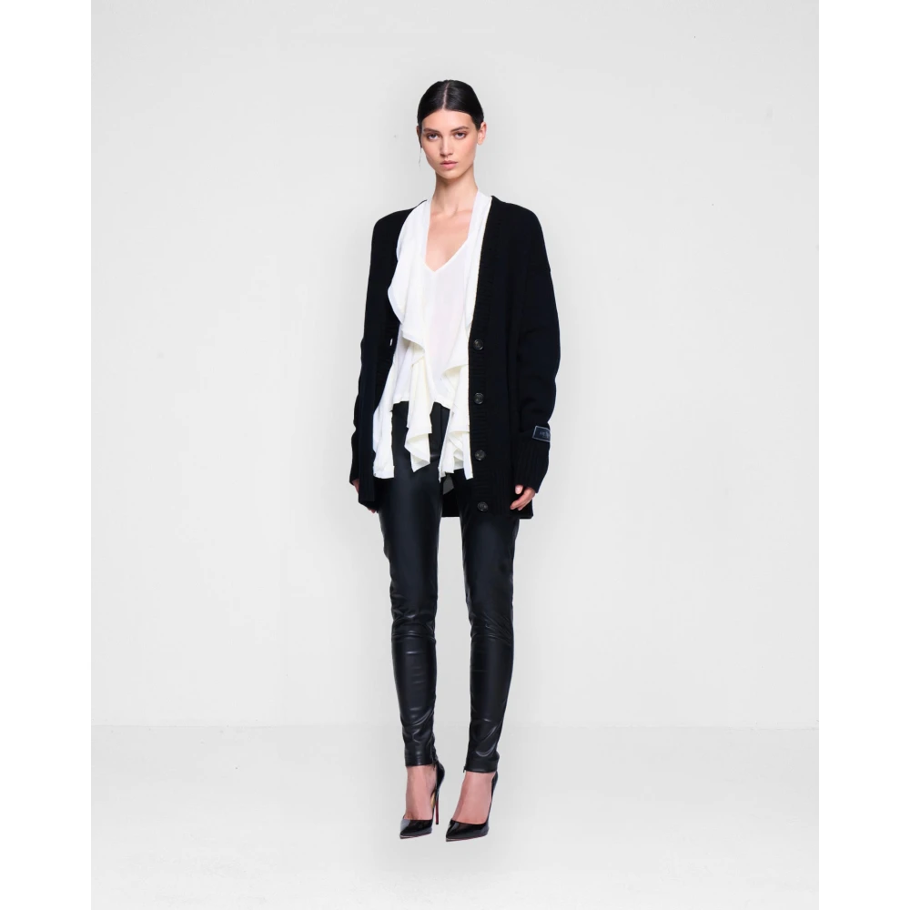 Silvian Heach Oversized Cardigan in Gebreid Black Dames