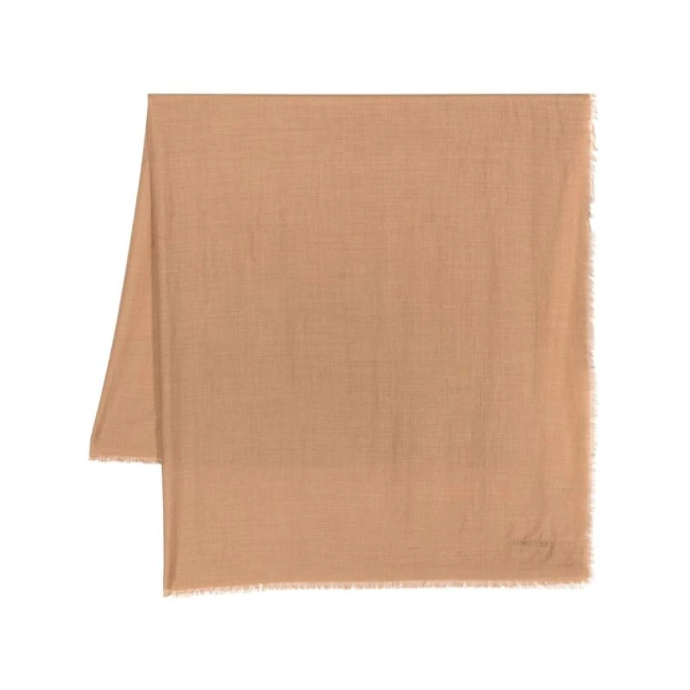 Tom Ford Frayed Edge Wraparound Scarf Brown Heren