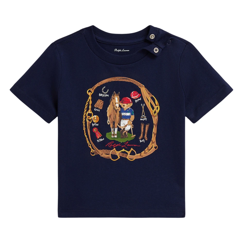 Ralph Lauren Men's Blue Equestrian Bear T-Shirt