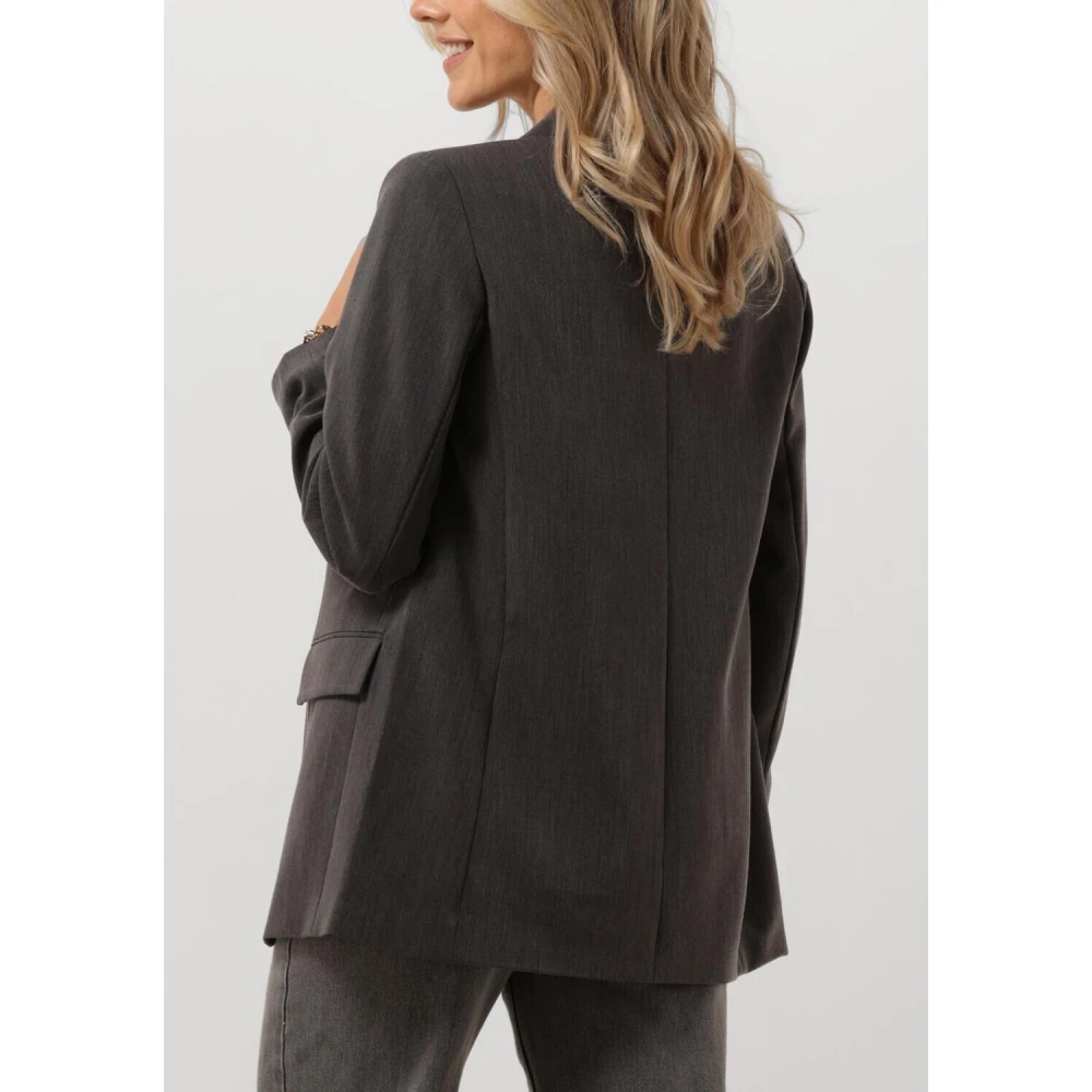 Object Grijze Blazer met Lange Mouwen Gray Dames