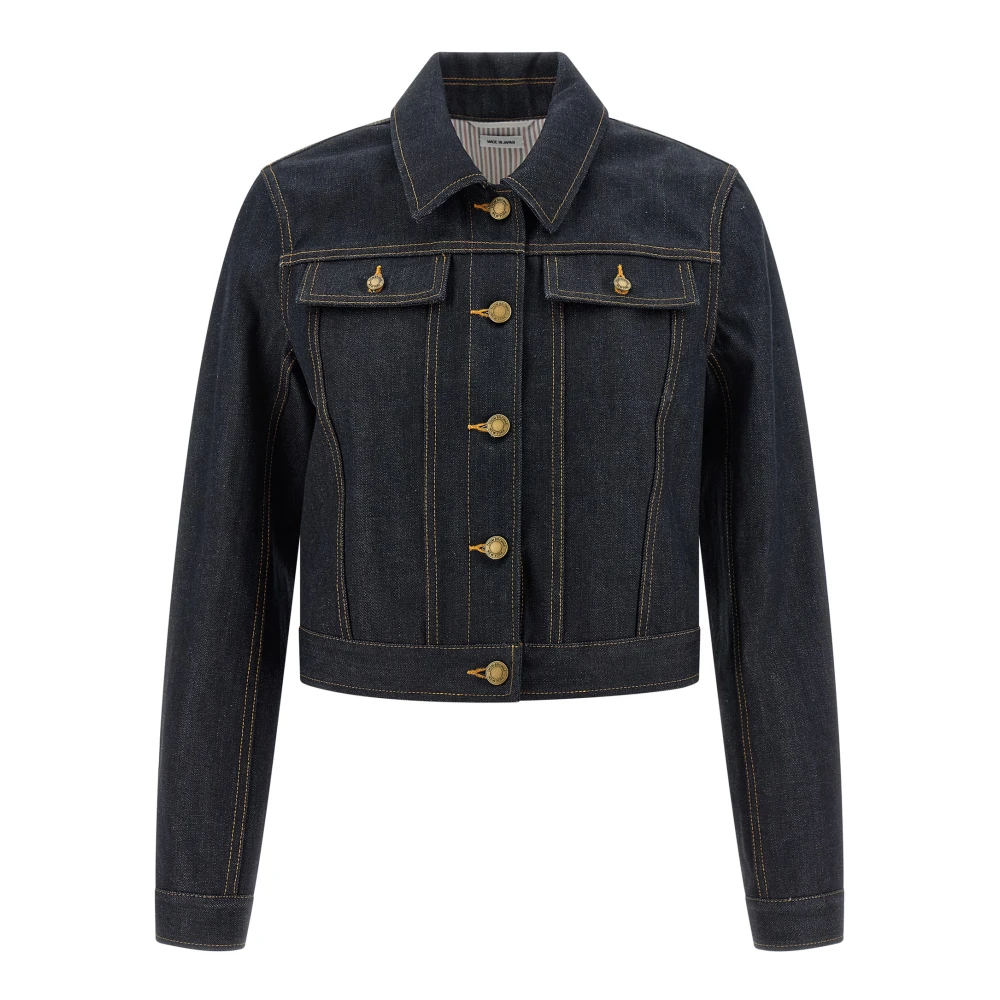 Thom Browne Women's Blue Selvedge Denim Shrunken Jacket