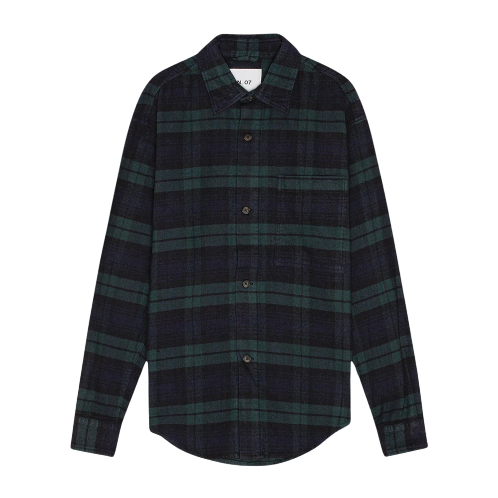 Nn07 Groen Geruit Overshirt met Zak Green Heren