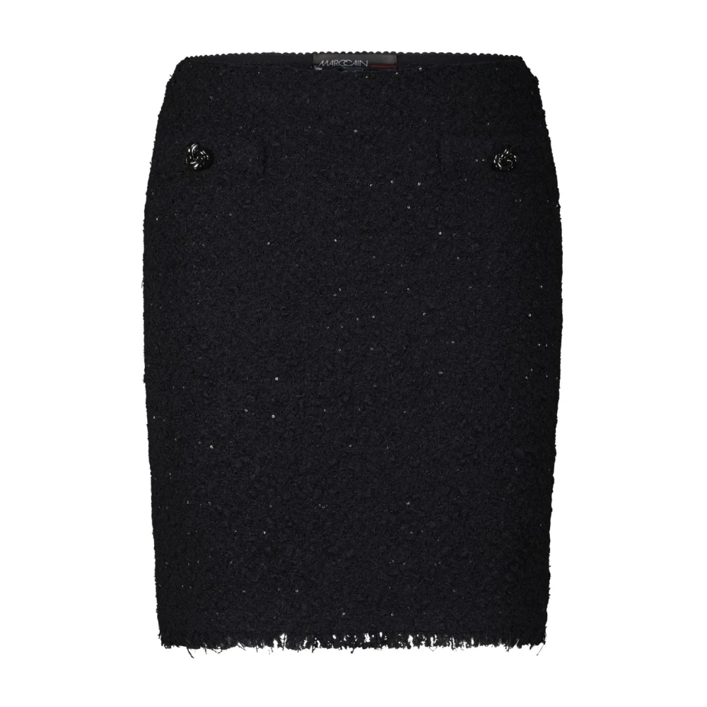 Marc Cain Paillet Mini Rok Black Dames