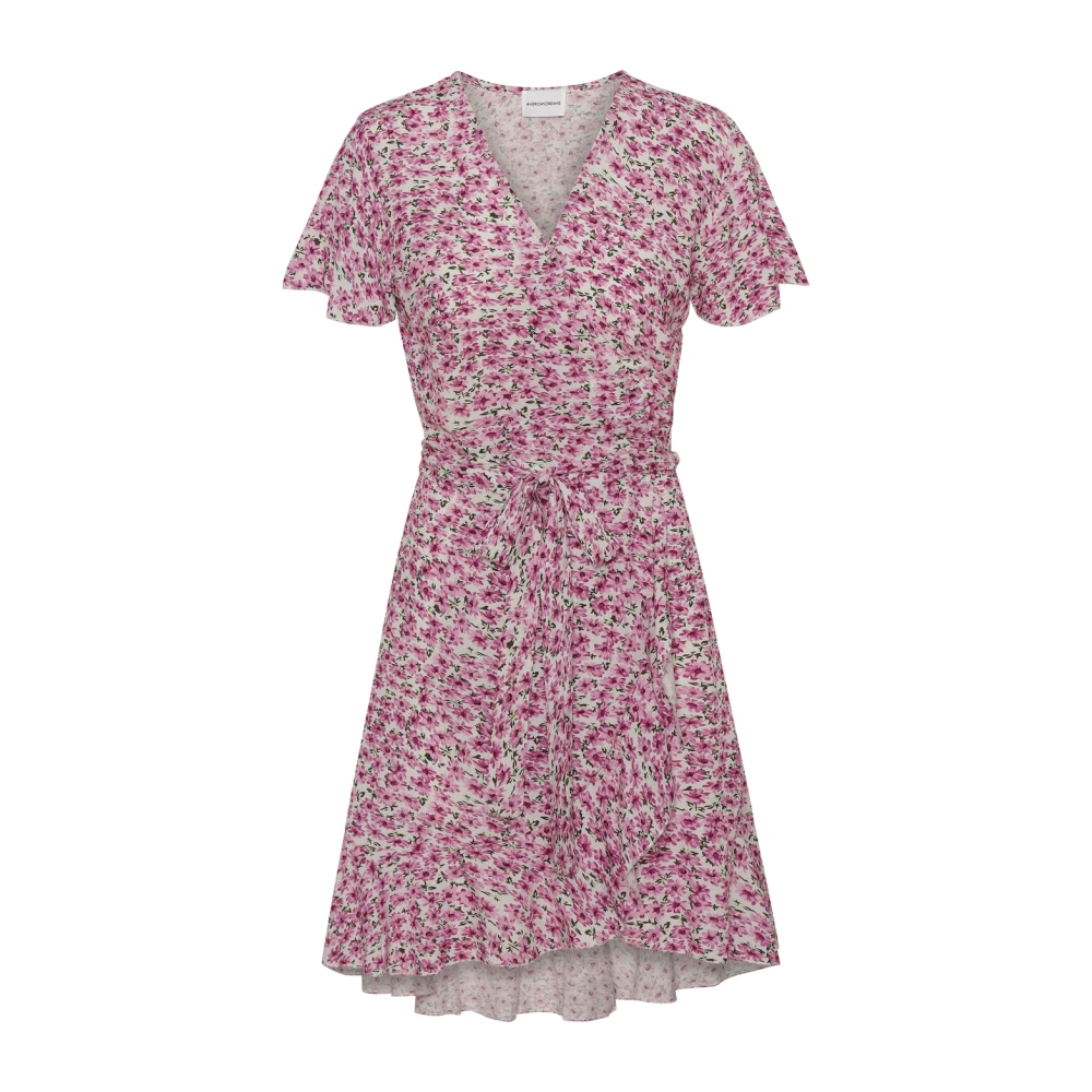 American Dreams Bloemen Wikkeljurk met Ruches Purple Dames