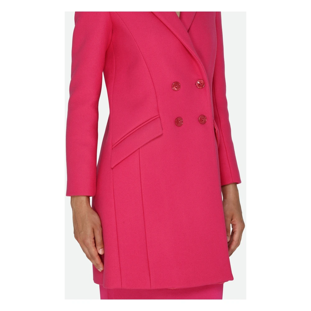 PATRIZIA PEPE Fuchsia Dubbelbreasted Jas Pink Dames