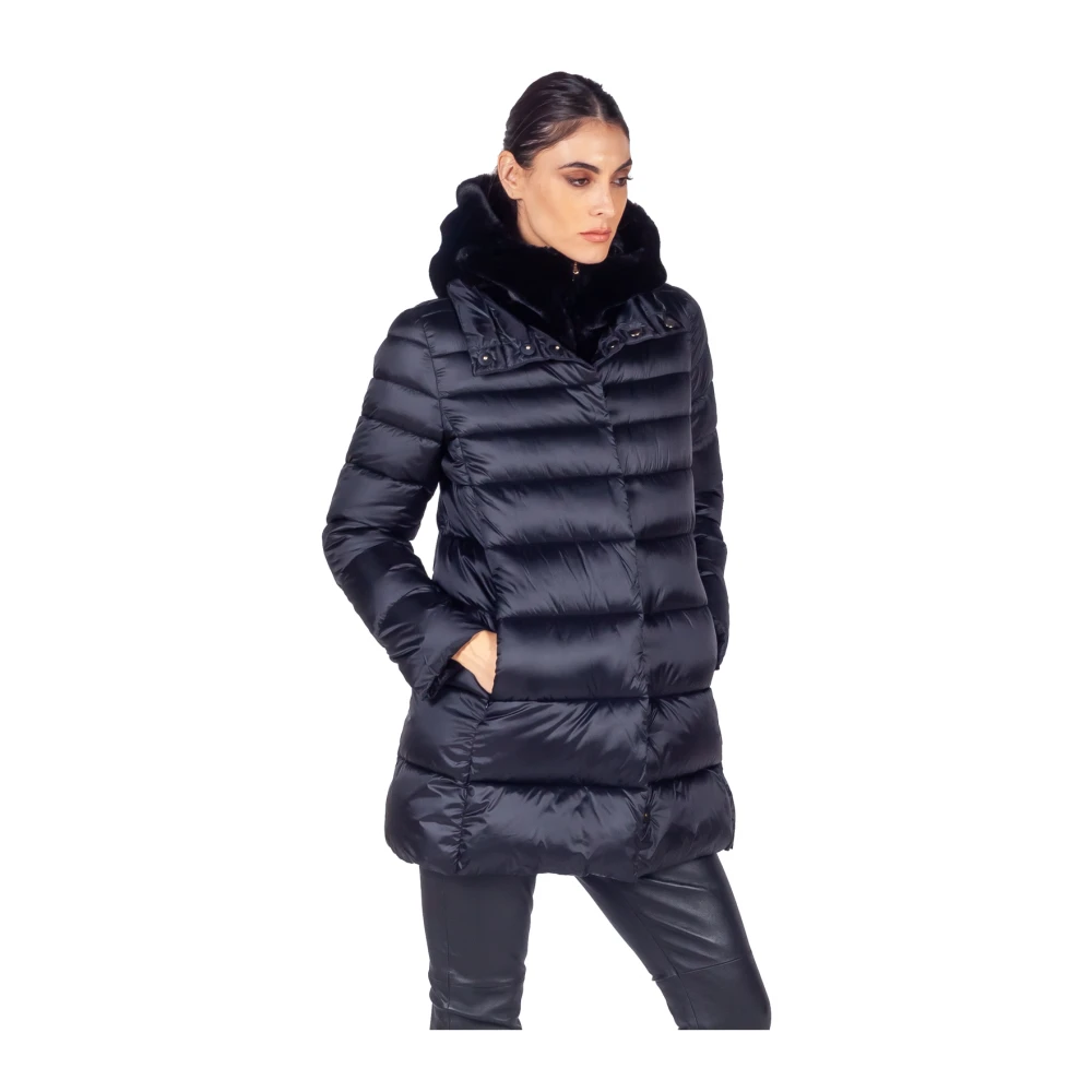 Emme DI Marella Zwarte Toscana Gewatteerde Jas Black Dames