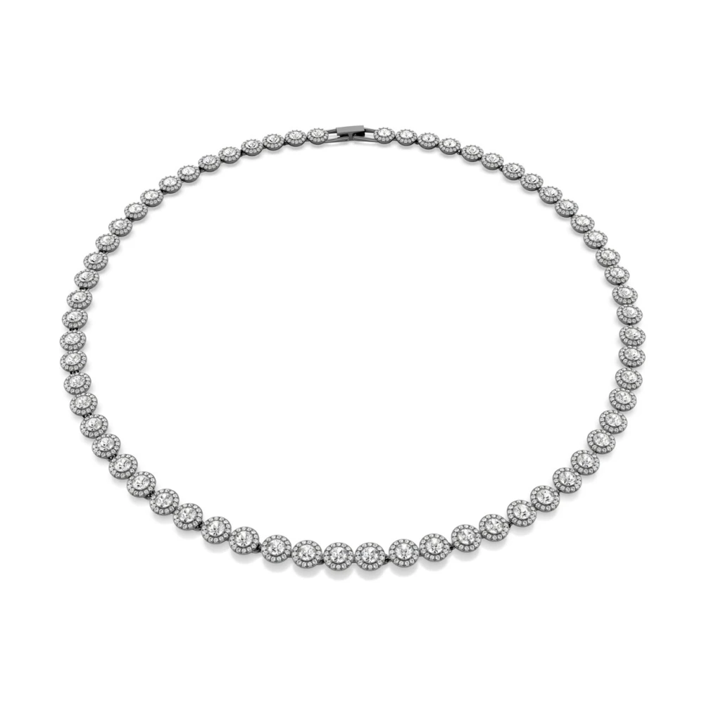 Swarovski Gray Necklaces, Unisex, One Size, Exquisite Grey Necklace For Adults