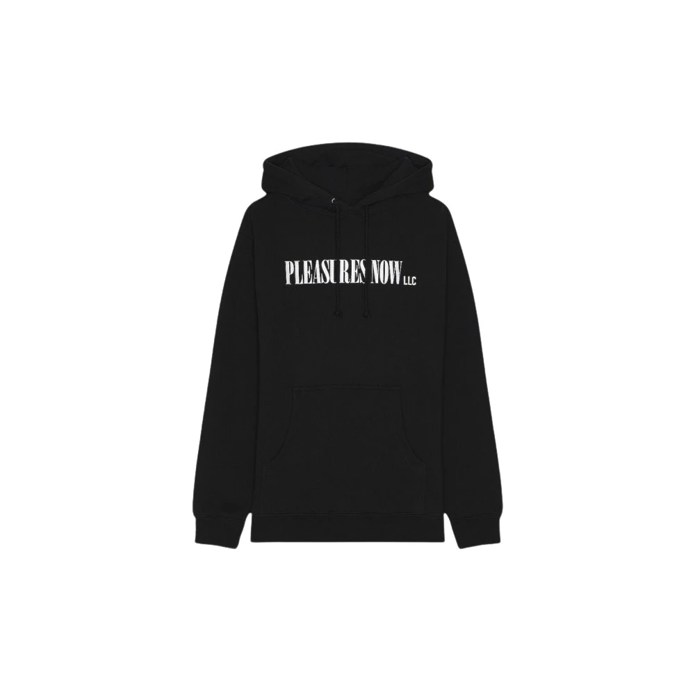 Pleasures Hoodie met trekkoord en borstprint Black Heren