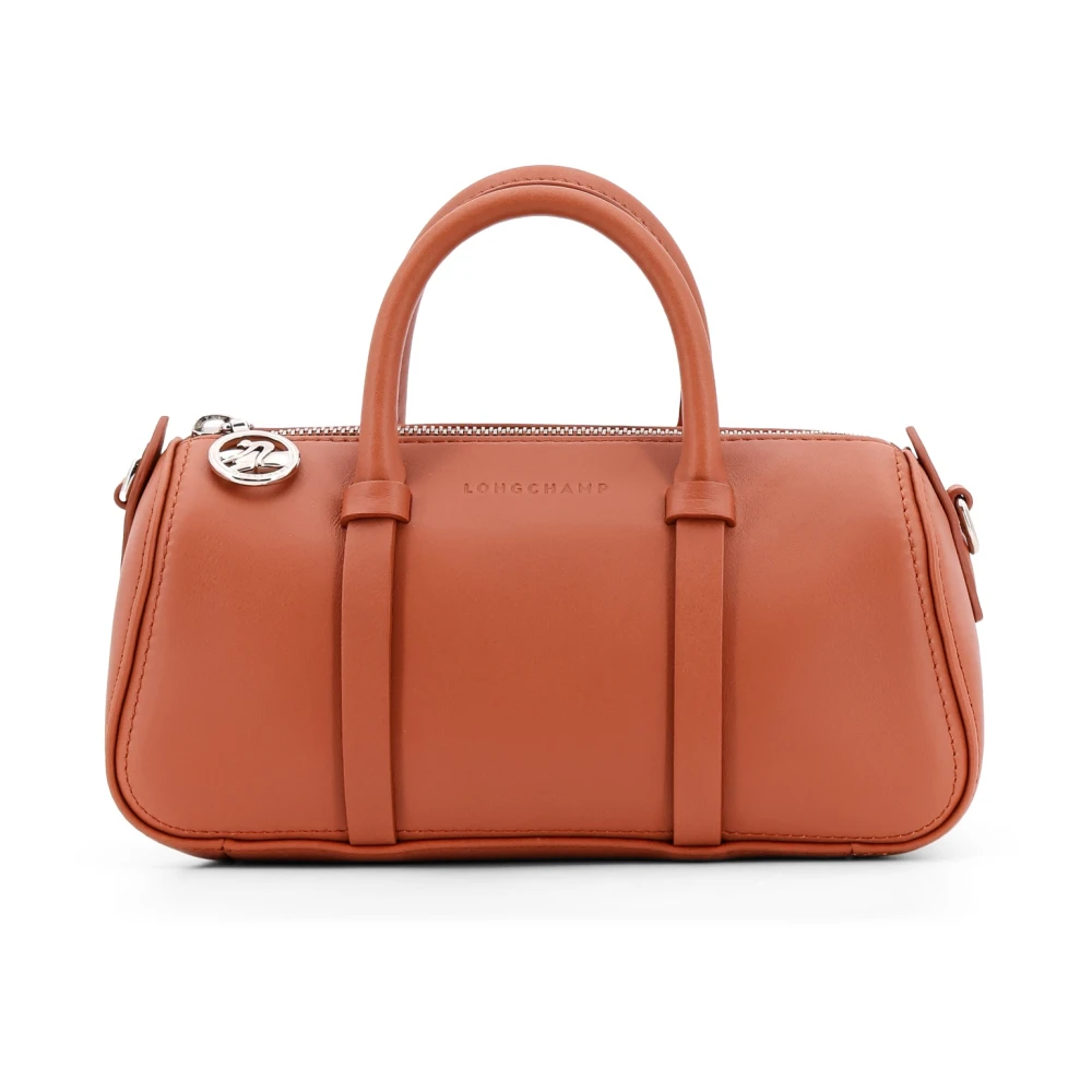 Longchamp Leren handtas met afneembare schouderband Brown Dames