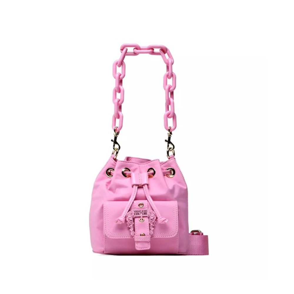 Versace Jeans Couture Roze emmer tas met gouden details Pink Dames