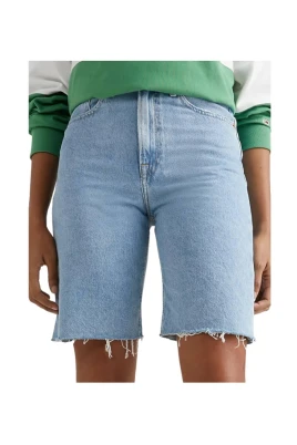 High Waist Bermuda Denim Shorts